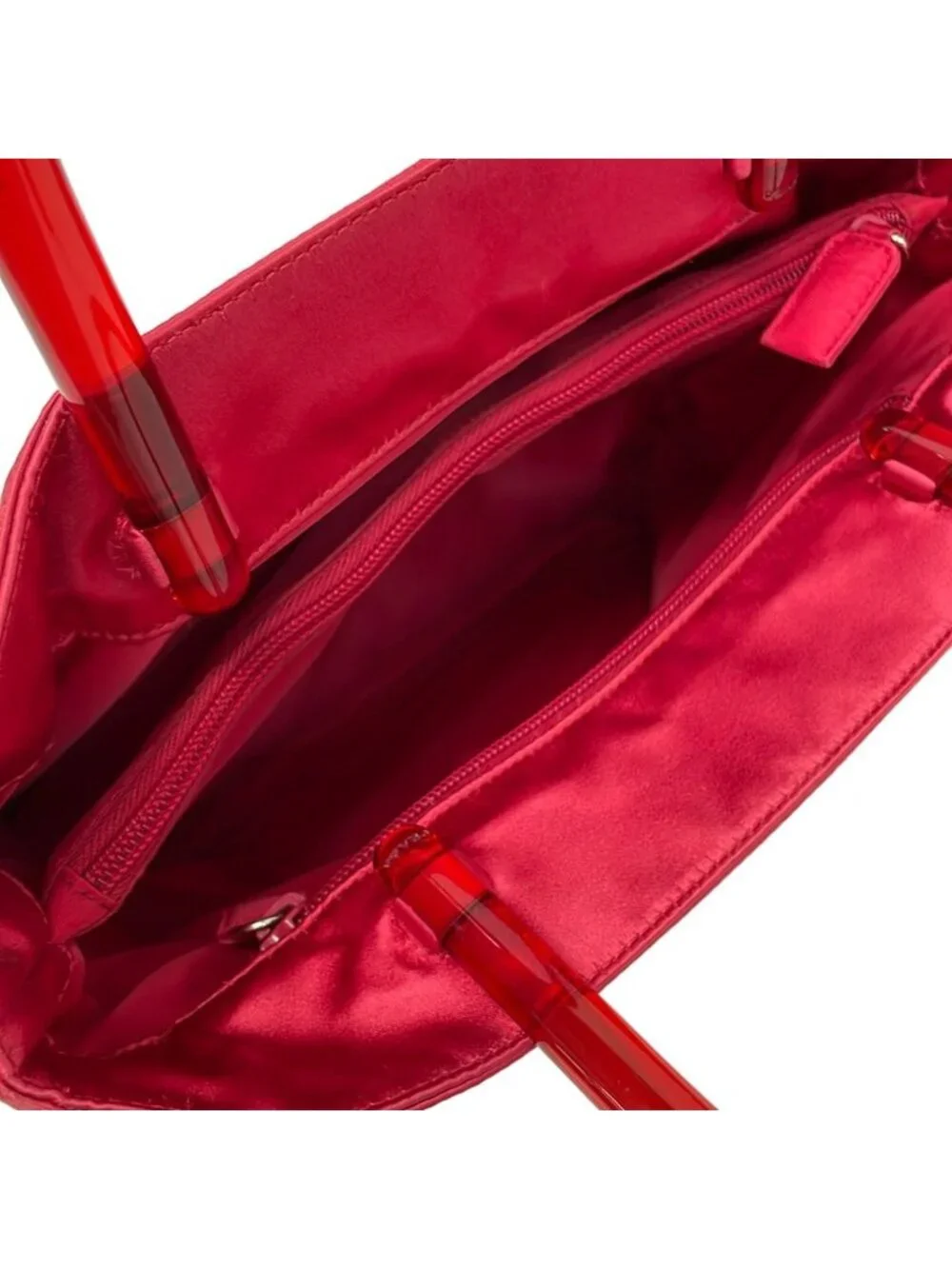 Prada Tote Red Plastic Handle